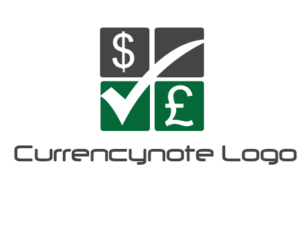 two money sign inside the four square box logo