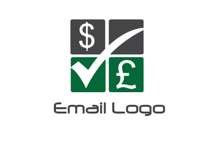 two money sign inside the four square box logo