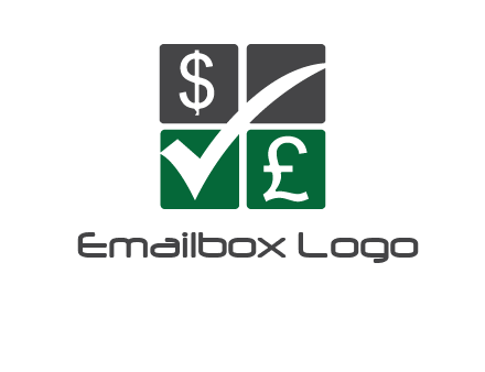 two money sign inside the four square box logo