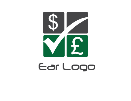 two money sign inside the four square box logo
