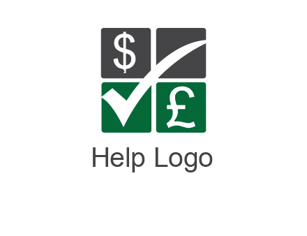 two money sign inside the four square box logo