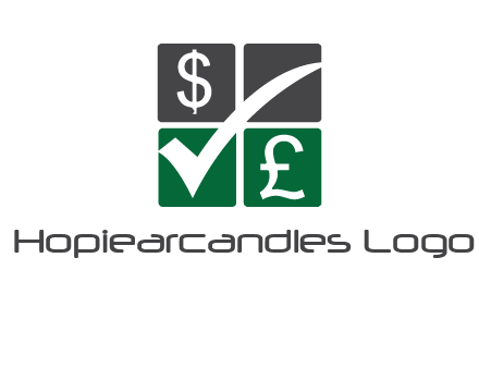two money sign inside the four square box logo