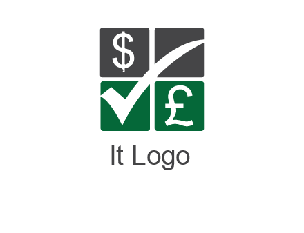 two money sign inside the four square box logo