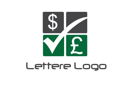 two money sign inside the four square box logo