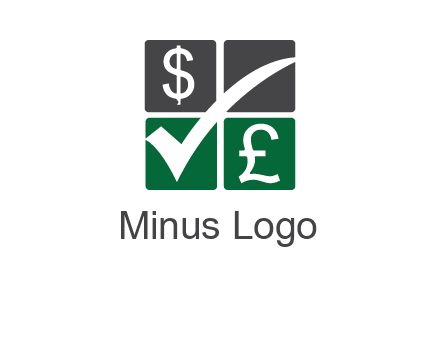 two money sign inside the four square box logo