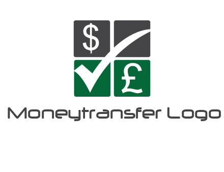 two money sign inside the four square box logo