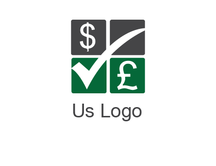 two money sign inside the four square box logo