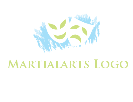 theater mask in front of artistic background logo