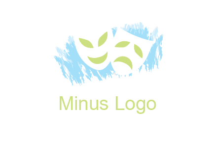 theater mask in front of artistic background logo