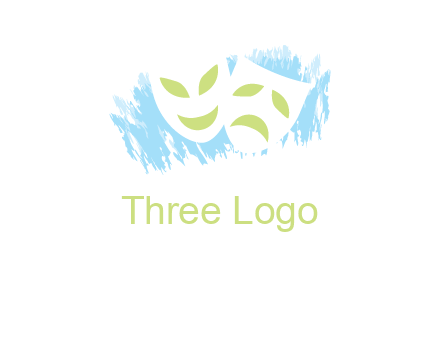 theater mask in front of artistic background logo