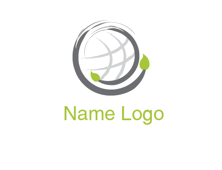art brush around the globe symbol logo
