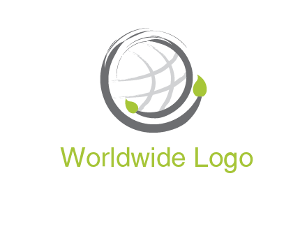 art brush around the globe symbol logo