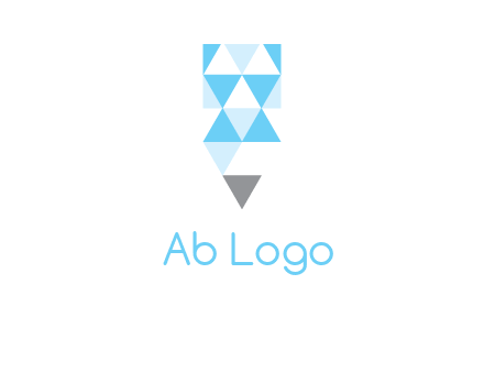 polygons pencil shape logo