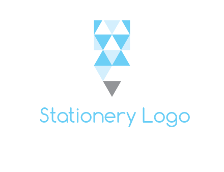 polygons pencil shape logo