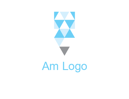 polygons pencil shape logo