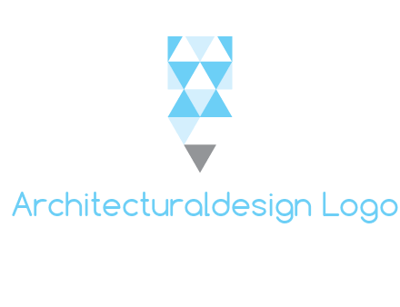 polygons pencil shape logo