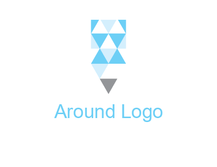 polygons pencil shape logo