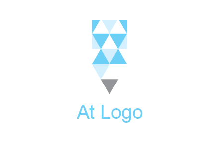 polygons pencil shape logo