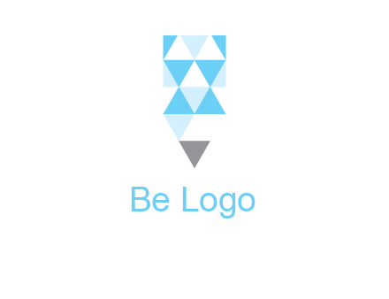 polygons pencil shape logo