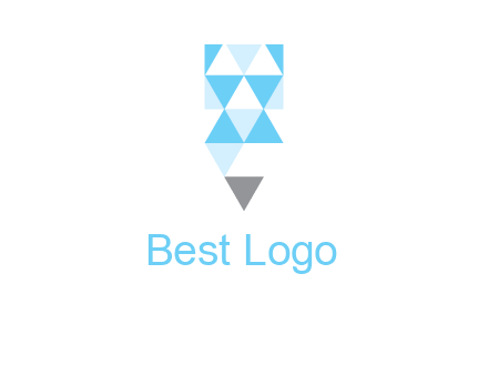 polygons pencil shape logo