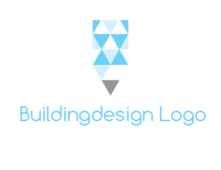 polygons pencil shape logo