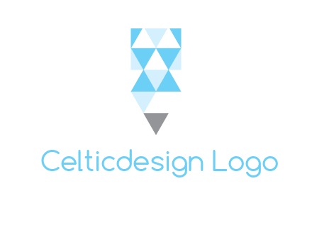 polygons pencil shape logo
