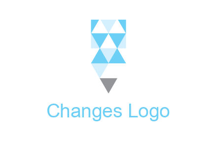 polygons pencil shape logo