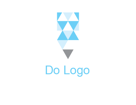 polygons pencil shape logo