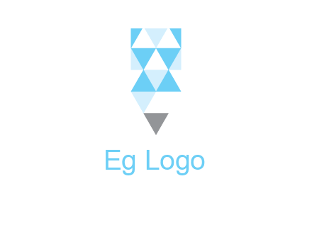 polygons pencil shape logo