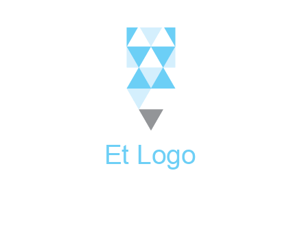 polygons pencil shape logo