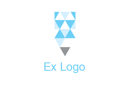 polygons pencil shape logo
