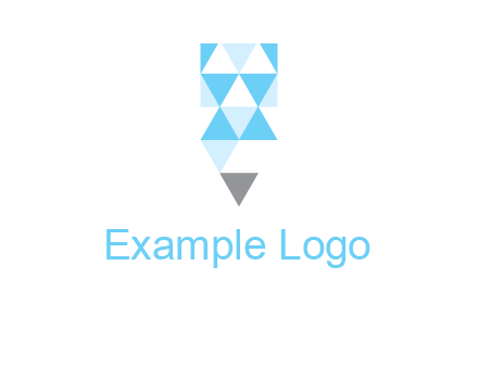 polygons pencil shape logo