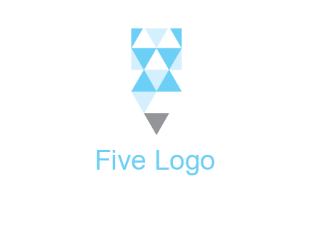 polygons pencil shape logo