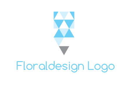 polygons pencil shape logo