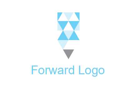 polygons pencil shape logo