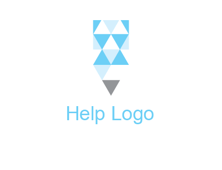 polygons pencil shape logo
