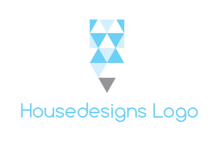 polygons pencil shape logo