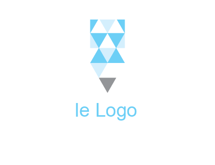 polygons pencil shape logo