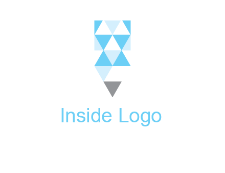 polygons pencil shape logo
