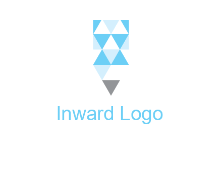 polygons pencil shape logo