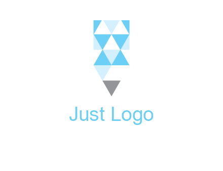 polygons pencil shape logo