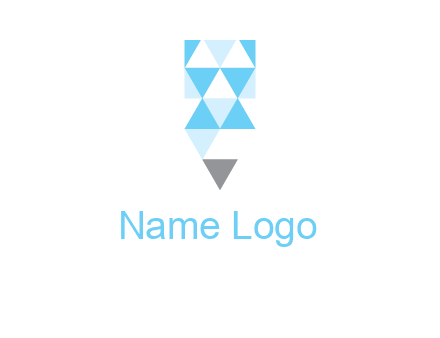polygons pencil shape logo