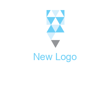 polygons pencil shape logo