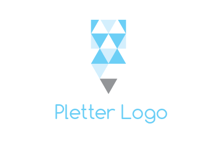 polygons pencil shape logo