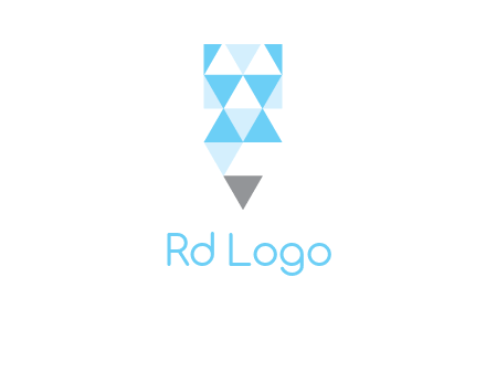 polygons pencil shape logo