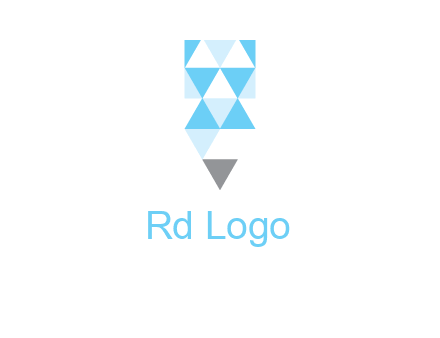 polygons pencil shape logo