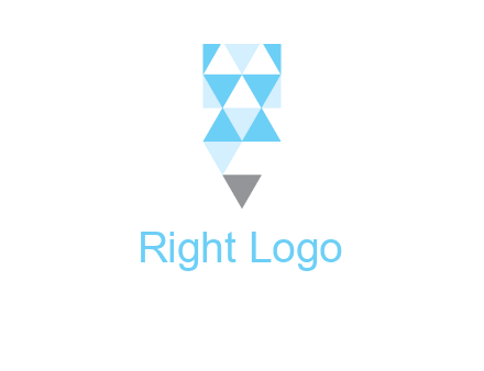 polygons pencil shape logo