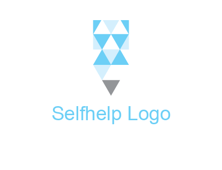 polygons pencil shape logo