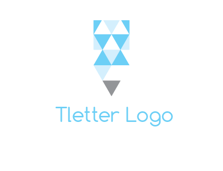 polygons pencil shape logo