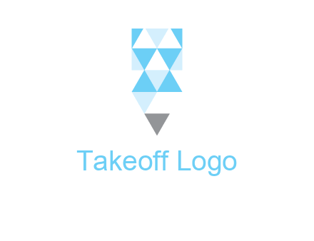 polygons pencil shape logo